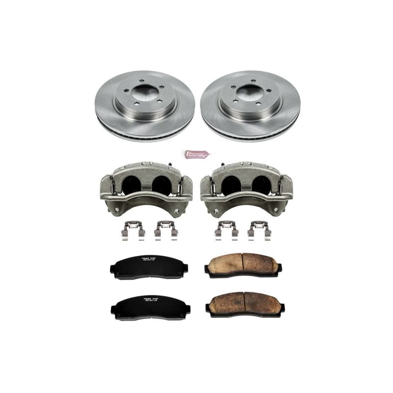Ford Explorer Brake Kit - Front - PowerStop - Autospecialty Rotors + Evolution Ceramic Pads + Calipers - `02-`05