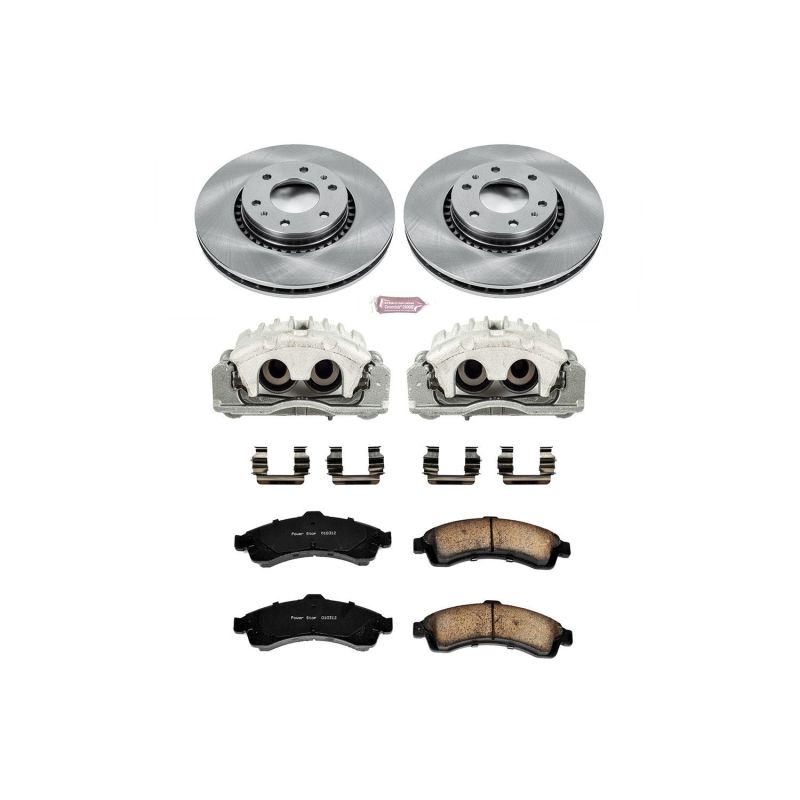 Buick Rainier Brake Kit - Front - PowerStop - Autospecialty Rotors + Evolution Ceramic Pads + Replacement Calipers - `04-`05
