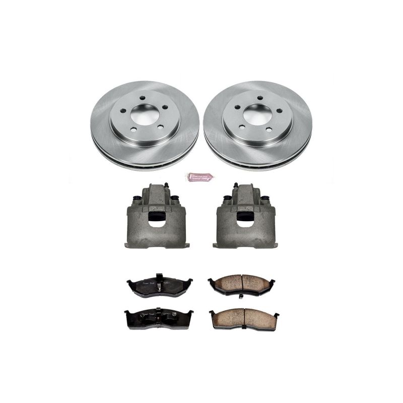 Chrysler Grand Voyager Brake Kit - Front - PowerStop - Autospecialty Rotors + Evolution Ceramic Pads + Non-Coated Calipers - 2000