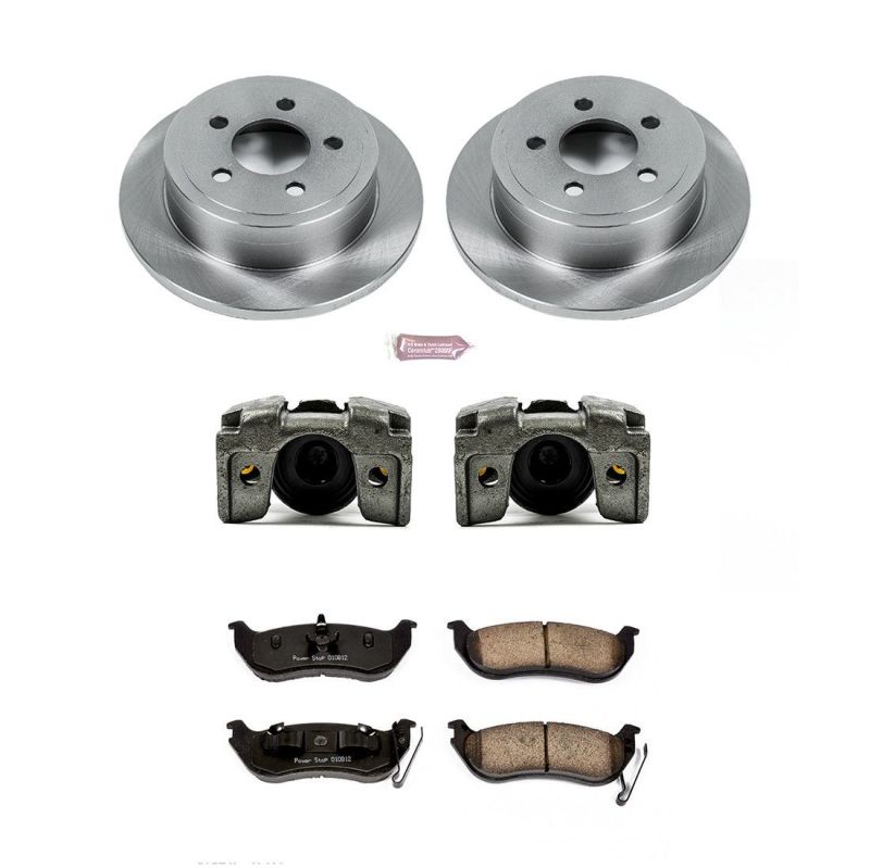 Jeep Liberty Brake Kit - Rear - PowerStop - Autospecialty Rotors + Evolution Ceramic Pads + Non-coated Calipers - `03-`07