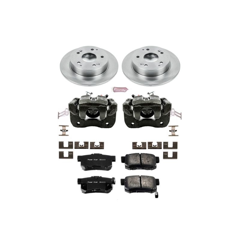 Acura Integra Brake Kit - Rear - PowerStop - Autospecialty Rotors + Evolution Ceramic Pads + Non-Coated Calipers - `97-`01