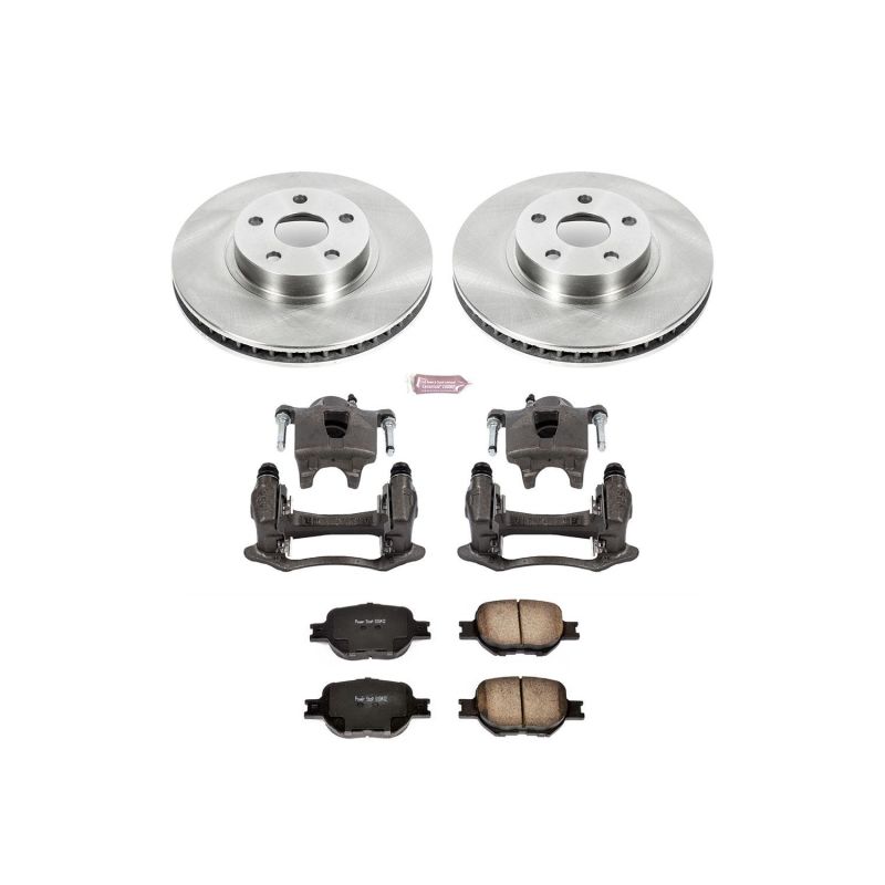 Toyota Celica Brake Kit - Front - PowerStop - Autospecialty Rotors + Evolution Ceramic Pads + Non-Coated Calipers - `00-`02