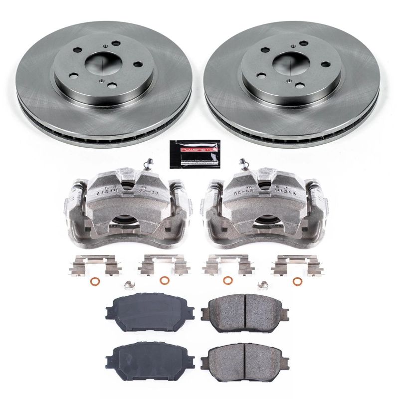 Toyota Camry Brake Kit - Front - PowerStop - Autospecialty Rotors + Evolution Ceramic Pads + Non-Coated Replacement Calipers - 2002