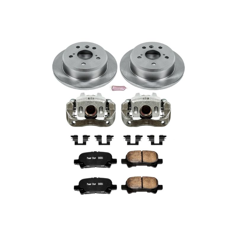 Toyota Avalon Brake Kit - Rear - PowerStop - Autospecialty Rotors + Evolution Ceramic Pads + Replacement Calipers - `05-`07