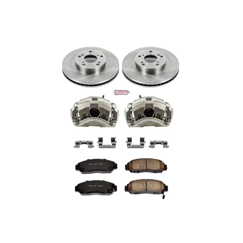 Honda Accord Brake Kit - Front - PowerStop - Autospecialty Rotors + Evolution Ceramic Pads + Non-Coated Calipers - `03-`07