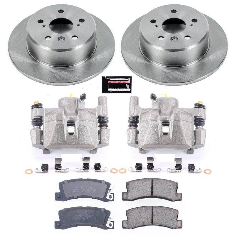 Lexus RX300 Brake Kit - Rear - PowerStop - Autospecialty Rotors + Evolution Ceramic Pads + Non-coated Calipers - `99-`03