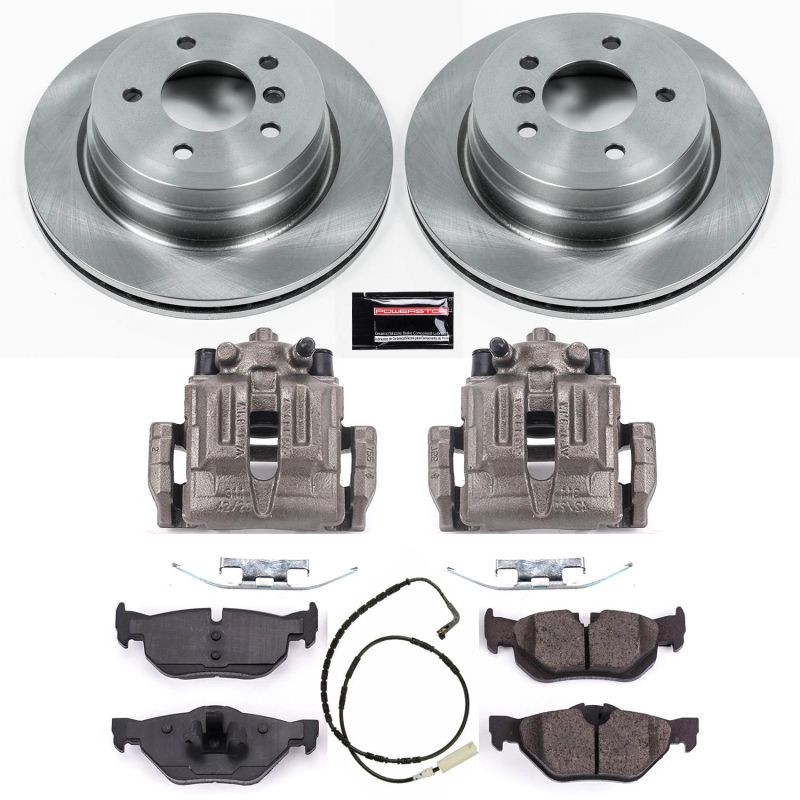 BMW 3 Series Brake Kit - Rear - PowerStop - Autospecialty Rotors + Evolution Ceramic Pads + Non-coated Calipers - `07-`10