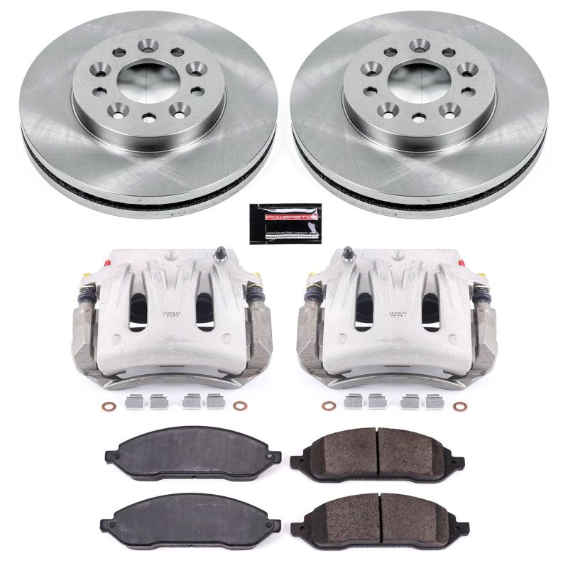 Ford Freestar Brake Kit - Front - PowerStop - Autospecialty Rotors + Evolution Ceramic Pads + Non-Coated Calipers - `04-`07