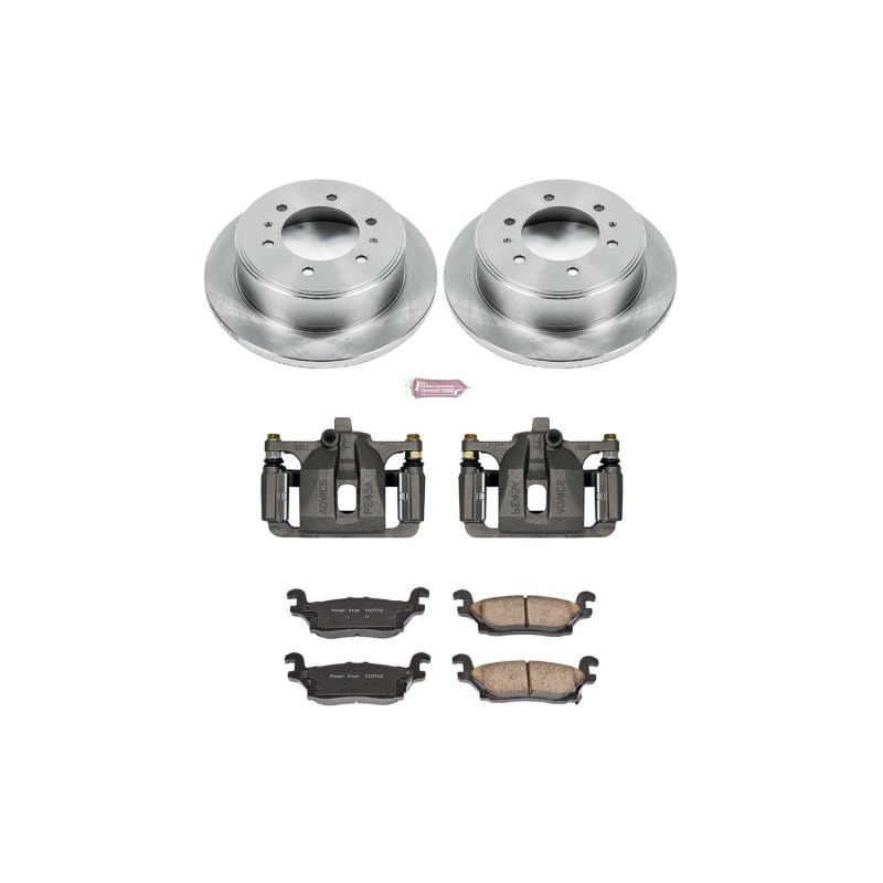 Hummer H3 Brake Kit - Rear - PowerStop - Autospecialty Rotors + Evolution Ceramic Pads + Non-coated Calipers - `06-`10