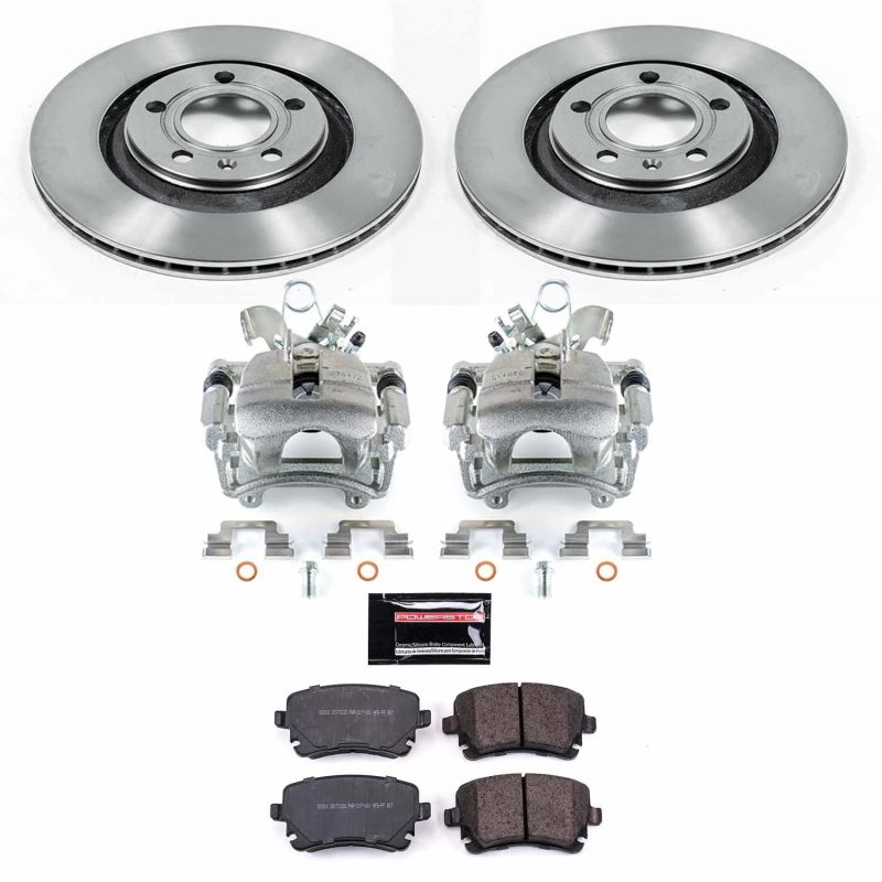 Audi S4 Brake Kit - Rear - PowerStop - Autospecialty Rotors + Z16 Ceramic Pads + Non-Coated Replacement Calipers - `04-`09 Audi S4 Brake Kit - Rear - PowerStop - Autospecialty Rotors + Z16 Ceramic Pads + Non-Coated Replacement Calipers - `04-`09