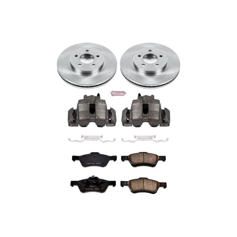 Ford Escape Brake Kit - Front - PowerStop - Autospecialty Rotors + Evolution Ceramic Pads + Non-Coated Calipers - `05-`10