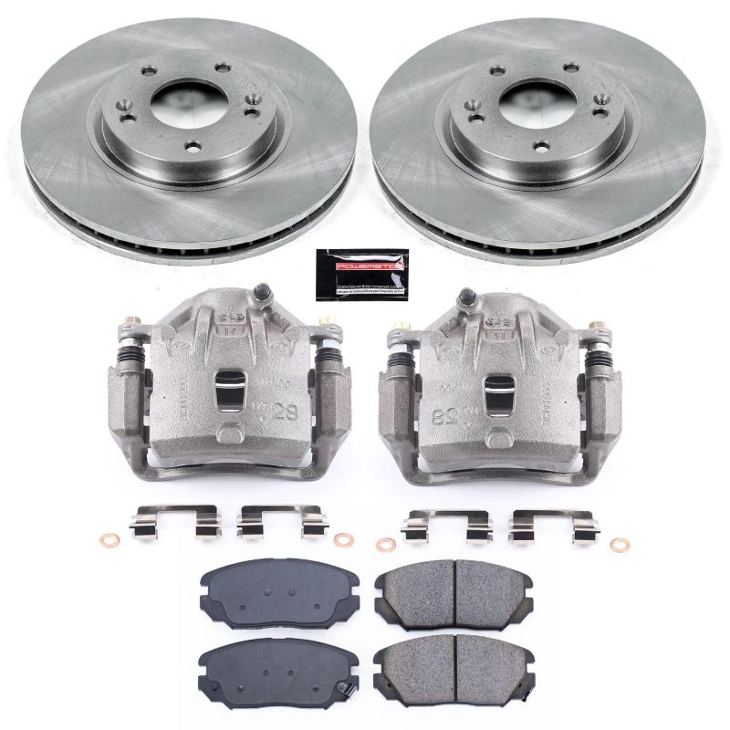 Hyundai Sonata Brake Kit - Front - PowerStop - Autospecialty Rotors + Evolution Ceramic Pads + Stock Calipers - `06-`10