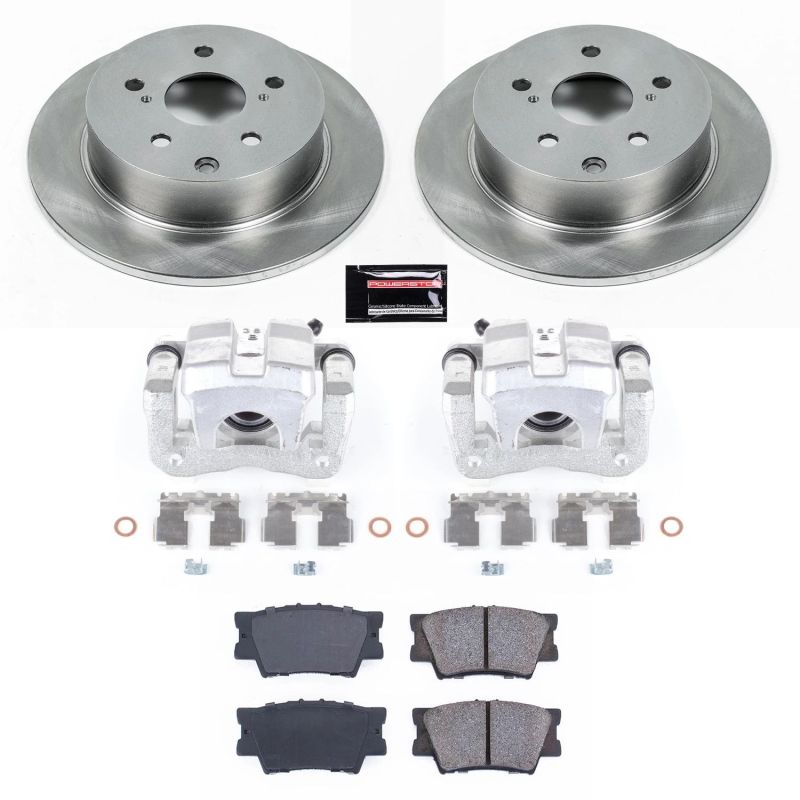 Pontiac Vibe Brake Kit - Rear - PowerStop - Autospecialty Rotors + Evolution Ceramic Pads + Non-Coated Calipers - `09-`10