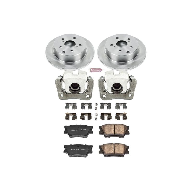 Lexus HS250h Brake Kit - Rear - PowerStop - Autospecialty Rotors + Evolution Ceramic Pads + Non-Coated Calipers - `10-`12