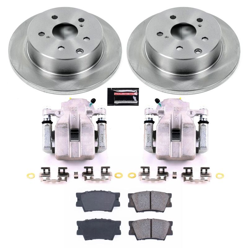 Toyota RAV4 Brake Kit - Rear - PowerStop - Autospecialty Rotors + Evolution Ceramic Pads + Non-coated Replacement Calipers - `11-`18