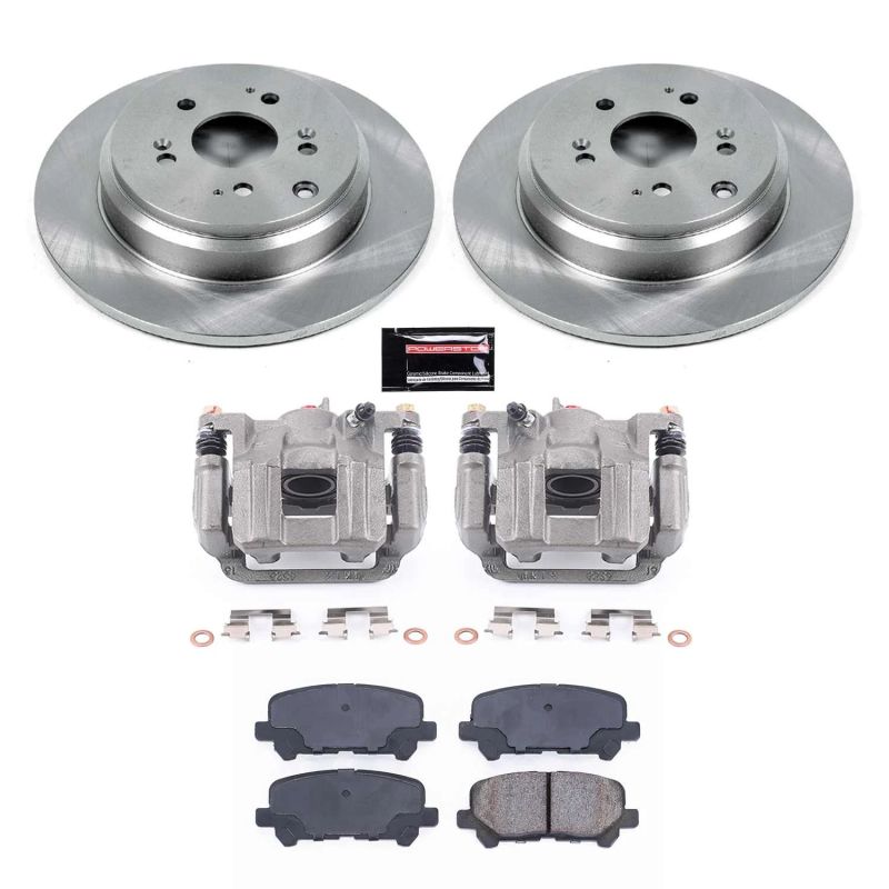 Honda Odyssey Brake Kit - Rear - PowerStop - Autospecialty Rotors + Evolution Ceramic Pads + Non-Coated Replacement Calipers - `11-`17