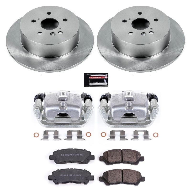 Toyota Highlander Brake Kit - Rear - PowerStop - Autospecialty Rotors + Evolution Ceramic Pads + Replacement Calipers - `08-`13