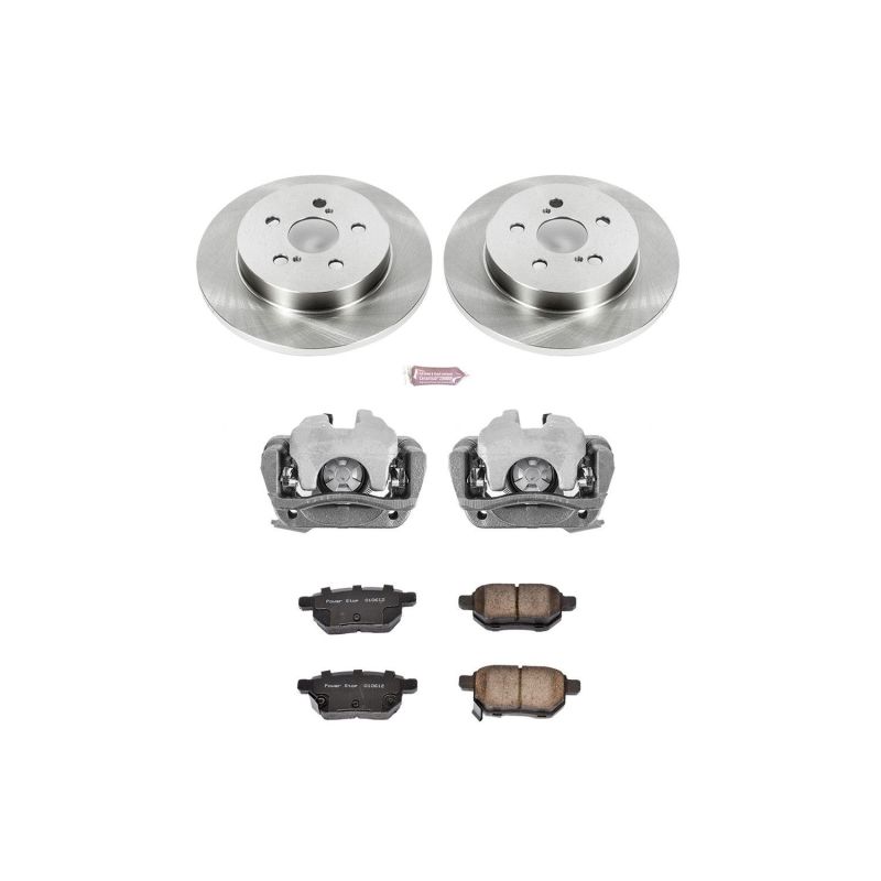 Pontiac Vibe Brake Kit - Rear - PowerStop - Autospecialty Rotors + Evolution Ceramic Pads + Replacement Calipers - `09-`10