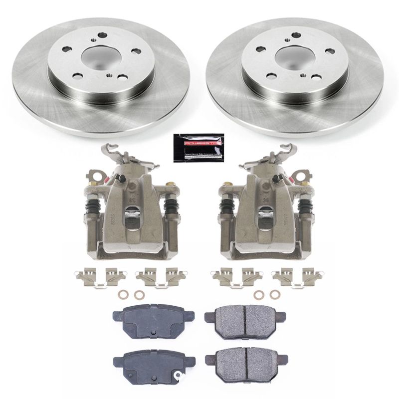 Pontiac Vibe Brake Kit - Rear - PowerStop - Autospecialty Rotors + Evolution Ceramic Pads + Replacement Calipers - `09-`10