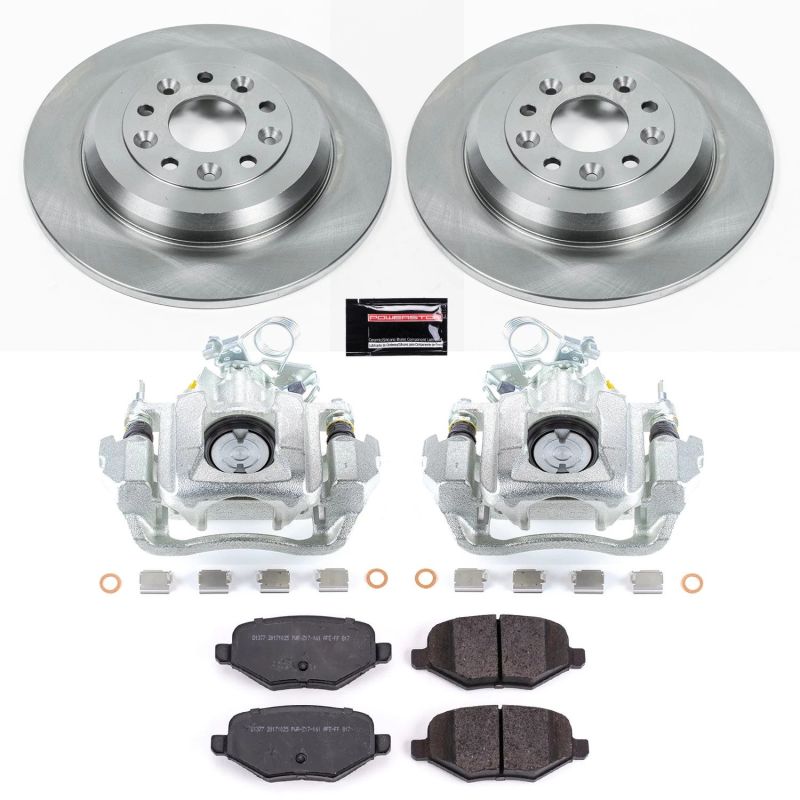 Ford Edge Brake Kit - Rear - PowerStop - Autospecialty Rotors + Evolution Ceramic Pads + Non-coated Replacement Calipers - `11-`15