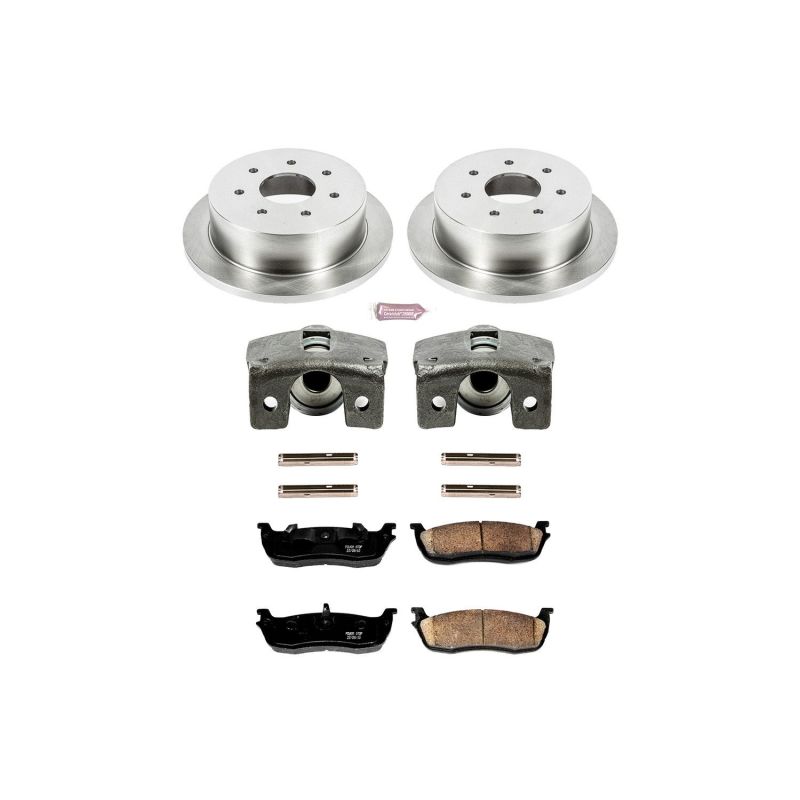Ford F-150 Brake Kit - Rear - PowerStop - Autospecialty Rotors + Evolution Ceramic Pads + Non-Coated Calipers - `00-`03