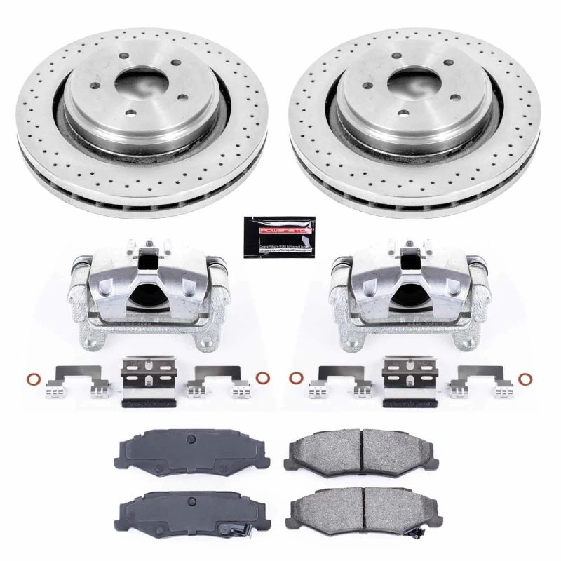 Cadillac XLR Brake Kit - Rear - PowerStop - Autospecialty Rotors + Evolution Ceramic Pads + Non-coated Calipers - `06-`09 Cadillac XLR Brake Kit - Rear - PowerStop - Autospecialty Rotors + Evolution Ceramic Pads + Non-coated Calipers - `06-`09