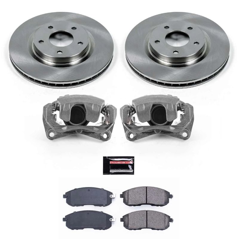 Nissan Sentra Brake Kit - Front - PowerStop - Autospecialty Rotors + Evolution Ceramic Pads + Non-coated Calipers - `07-`12