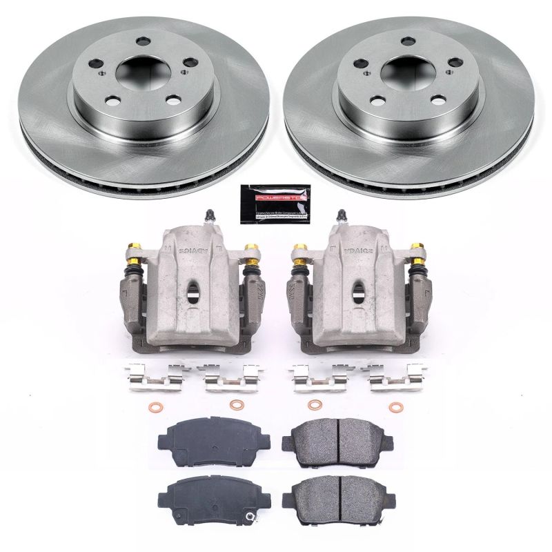 Toyota Prius Brake Kit - Front - PowerStop - Autospecialty Rotors + Evolution Ceramic Pads + Non-Coated Calipers - `04-`09