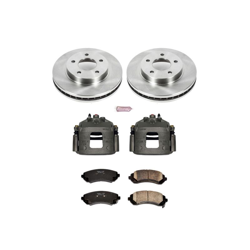 Buick Rendezvous Brake Kit - Front - PowerStop - Autospecialty Rotors + Evolution Ceramic Pads + Non-Coated Calipers - `02-`07