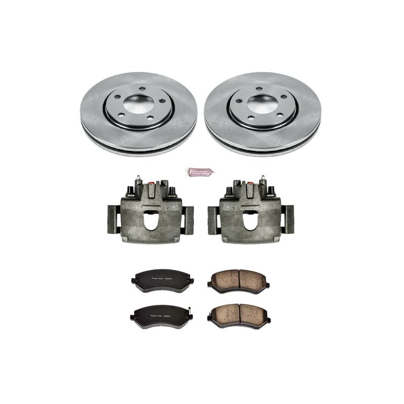 Chrysler Voyager Brake Kit - Front - PowerStop - Autospecialty Rotors + Evolution Ceramic Pads + Non-Coated Replacement Calipers - 2003