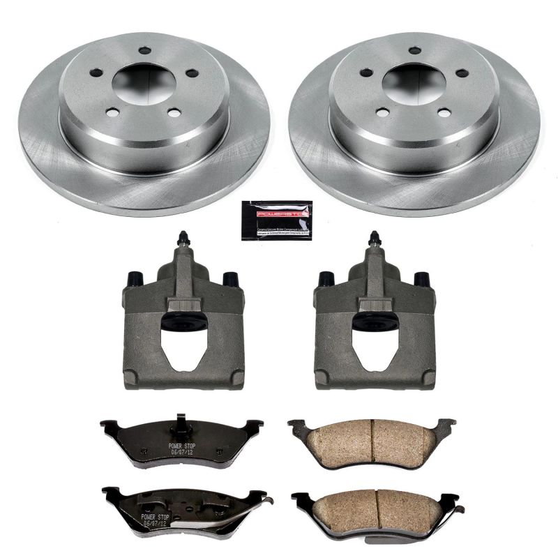 Chrysler Town and Country Brake Kit - Rear - PowerStop - Autospecialty Stock Replacement Rotors + Evolution Ceramic Pads + Non-coated Calipers - `01-`07