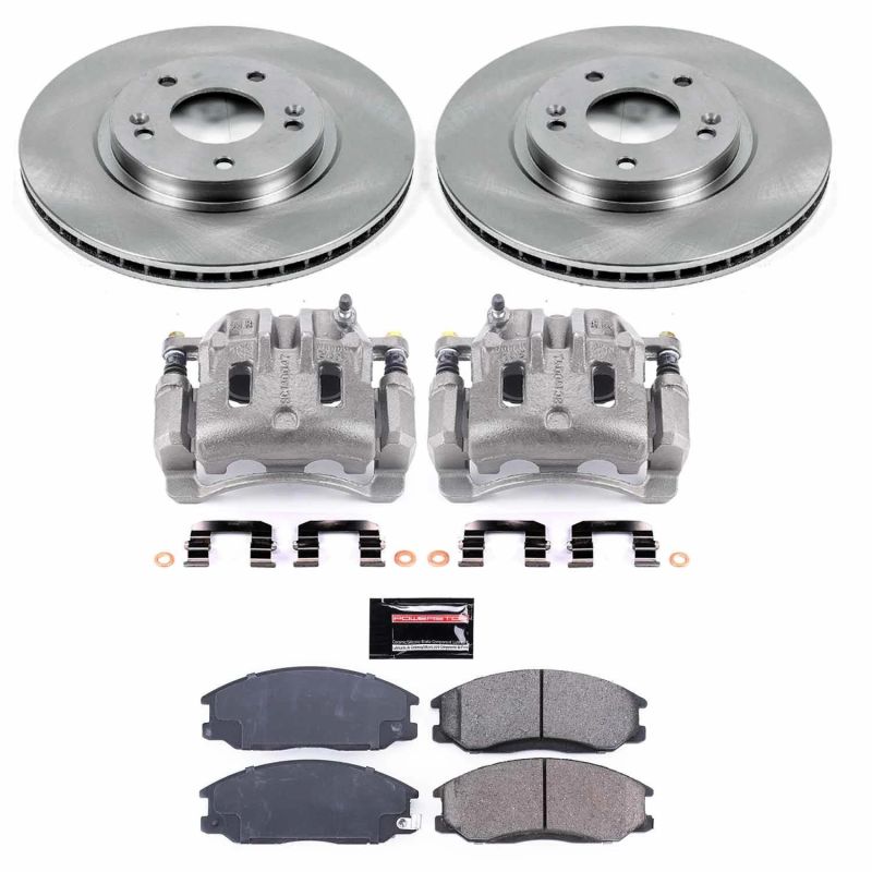Hyundai Santa Fe Brake Kit - Front - PowerStop - Autospecialty Rotors + Evolution Ceramic Pads + Non-coated Calipers - `01-`06