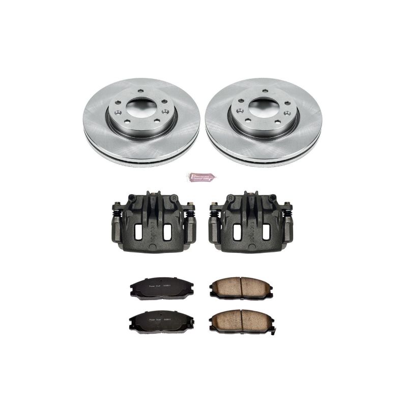 Kia Sedona Brake Kit - Front - PowerStop - Autospecialty Rotors + Evolution Ceramic Pads + Non-coated Replacement Calipers - `02-`04