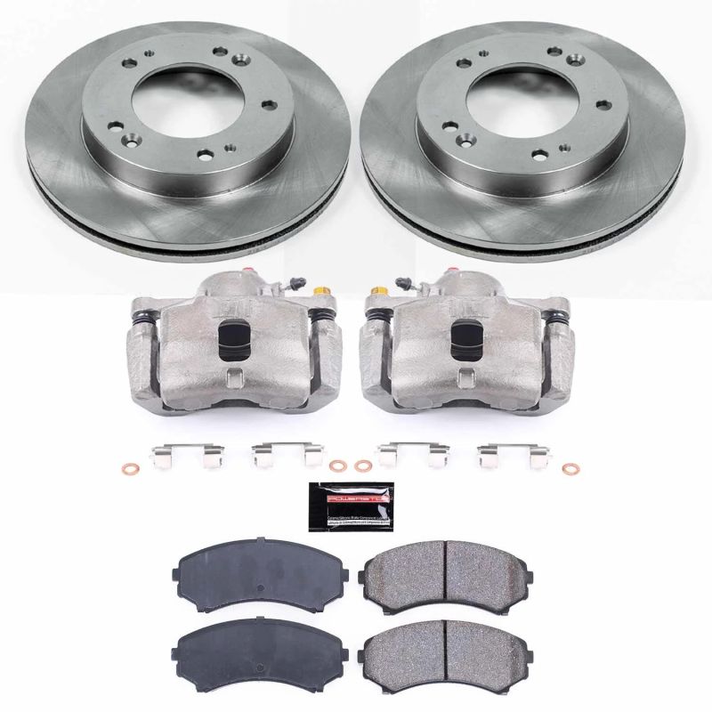 Honda Passport Brake Kit - Front - PowerStop - Autospecialty Rotors + Evolution Ceramic Pads + Non-Coated Calipers - 2002