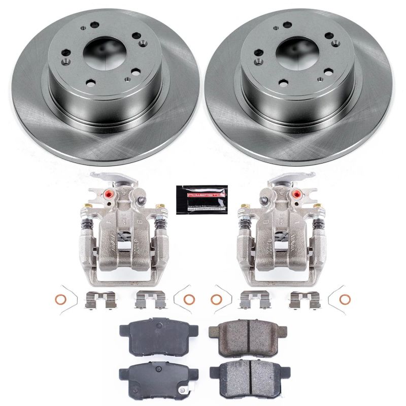 Honda Accord Brake Kit - Rear - PowerStop - Autospecialty Rotors + Evolution Ceramic Pads + Replacement Calipers - `13-`17