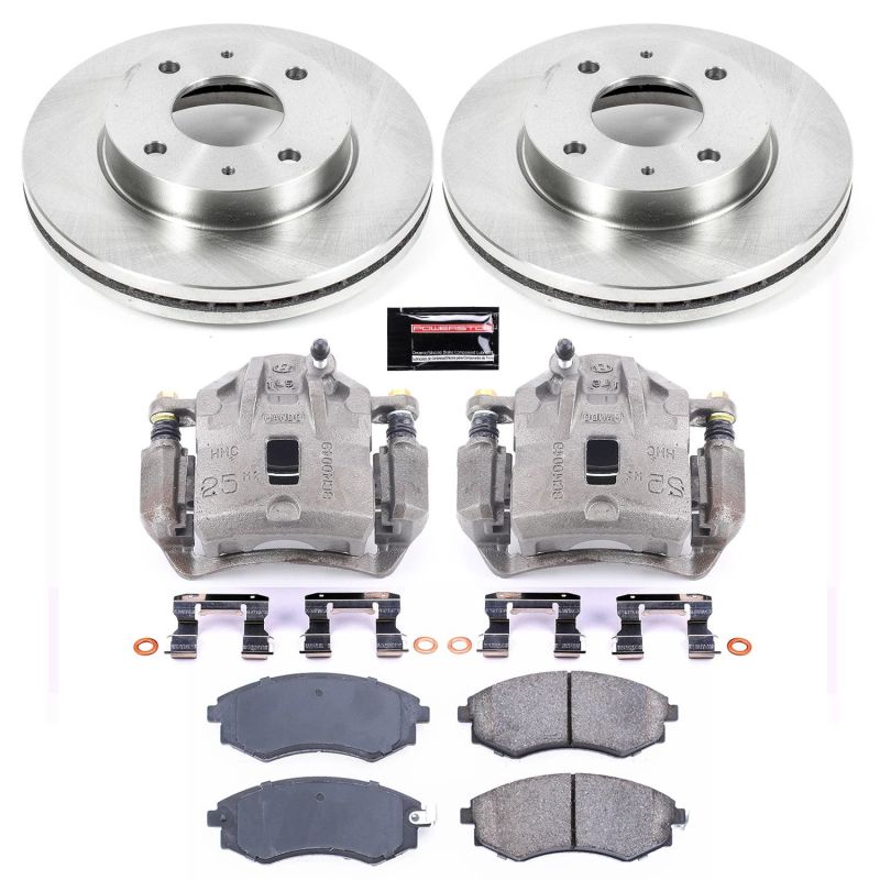 Hyundai Sonata Brake Kit - Front - PowerStop - Autospecialty Rotors + Evolution Ceramic Pads + Replacement Calipers - `02-`03