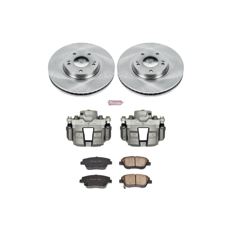 Hyundai Sonata Brake Kit - Front - PowerStop - Autospecialty Rotors + Evolution Ceramic Pads + Non-Coated Replacement Calipers - `10-`15