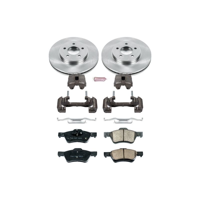Ford Escape Brake Kit - Front - PowerStop - Autospecialty Rotors + Evolution Ceramic Pads + Replacement Calipers - `10-`12