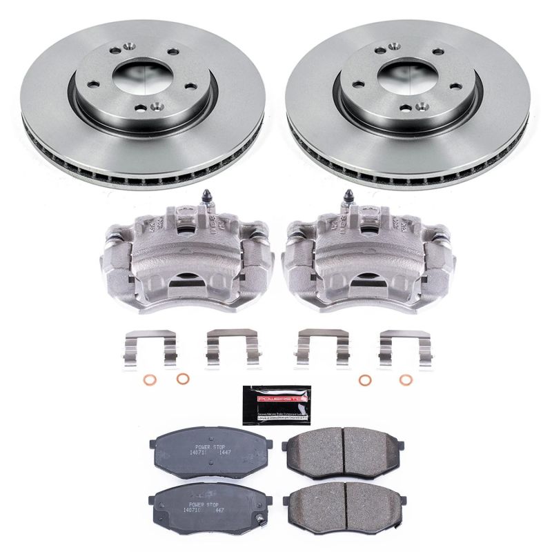 Hyundai Tucson Brake Kit - Front - PowerStop - Autospecialty Rotors + Evolution Ceramic Pads + Non-Coated Replacement Calipers - `10-`12