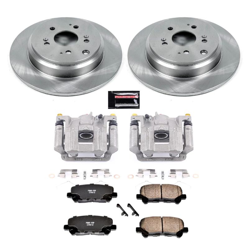 Honda Pilot Brake Kit - Rear - PowerStop - Autospecialty Rotors + Evolution Ceramic Pads + Replacement Calipers - `12-`15
