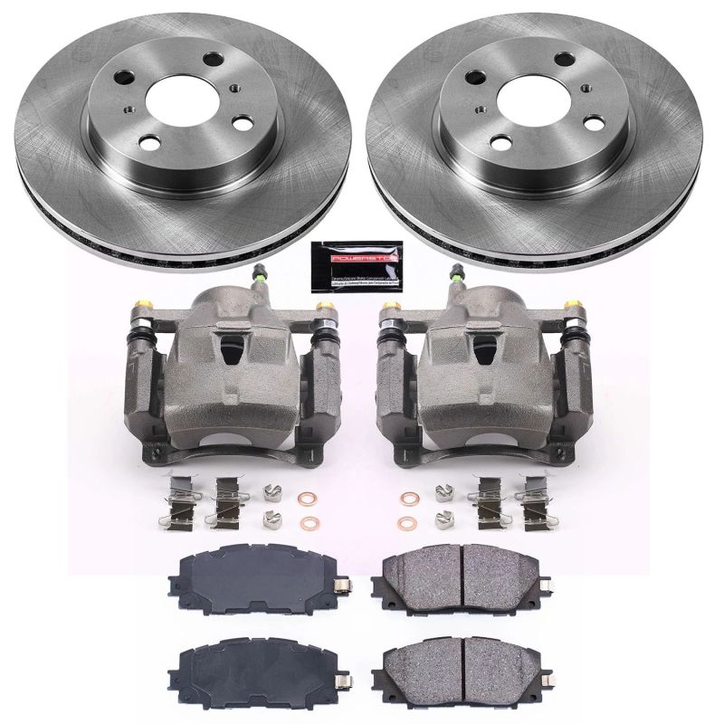 Scion iQ Brake Kit - Front - PowerStop - Autospecialty Rotors + Evolution Ceramic Pads + Non-coated Calipers - 2013