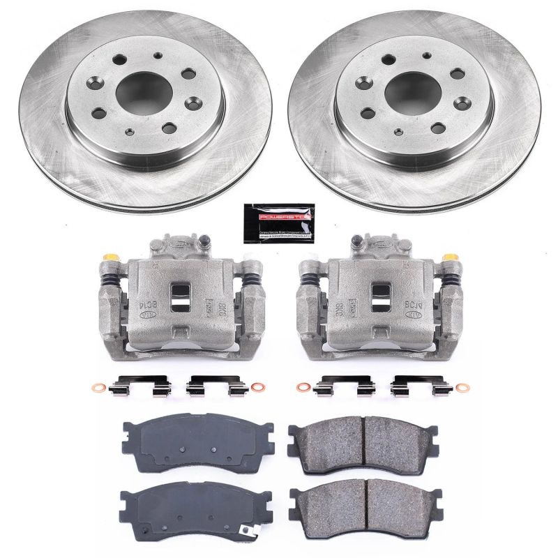 Kia Rio Brake Kit - Front - PowerStop - Autospecialty Rotors + Evolution Ceramic Pads + Non-Coated Calipers - `03-`05