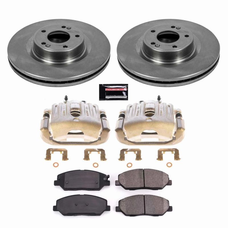 Hyundai Genesis Brake Kit - Front - PowerStop - Autospecialty Rotors + Evolution Ceramic Pads + Non-Coated Calipers - `09-`11