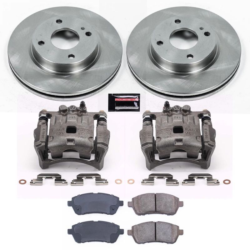 Ford Fiesta Brake Kit - Front - PowerStop - Autospecialty Rotors + Z16 Ceramic Pads + Non-coated Calipers - `11-`19