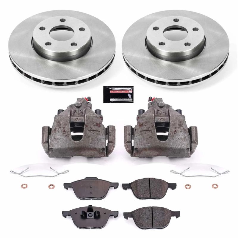 Volvo C30 Brake Kit - Front - PowerStop - Autospecialty Rotors + Evolution Ceramic Pads + Replacement Calipers - `12-`13
