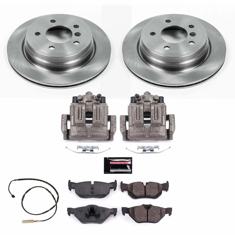 BMW 3 Series Brake Kit - Rear - PowerStop - Autospecialty Rotors + Evolution Ceramic Pads + Non-coated Calipers - `11-`13