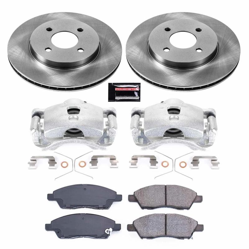 Nissan Versa Brake Kit - Front - PowerStop - Autospecialty Rotors + Evolution Ceramic Pads + Replacement Calipers - 2012