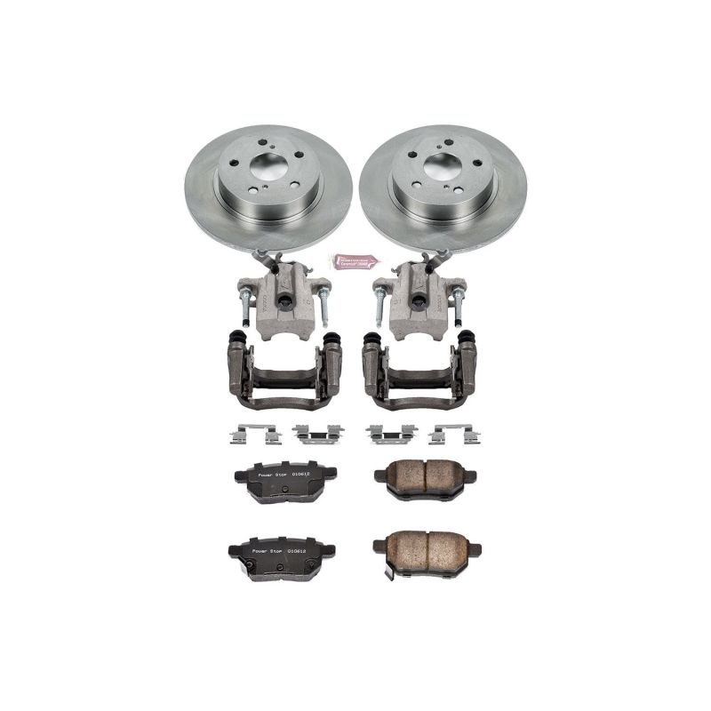 Scion tC Brake Kit - Rear - PowerStop - Autospecialty Rotors + Evolution Ceramic Pads + Non-coated Calipers - `11-`16