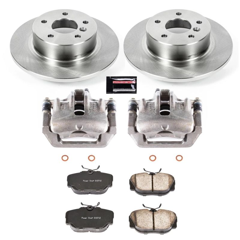 Land Rover Discovery Brake Kit - Rear - PowerStop - Autospecialty Rotors + Evolution Ceramic Pads + Replacement Calipers - `99-`04