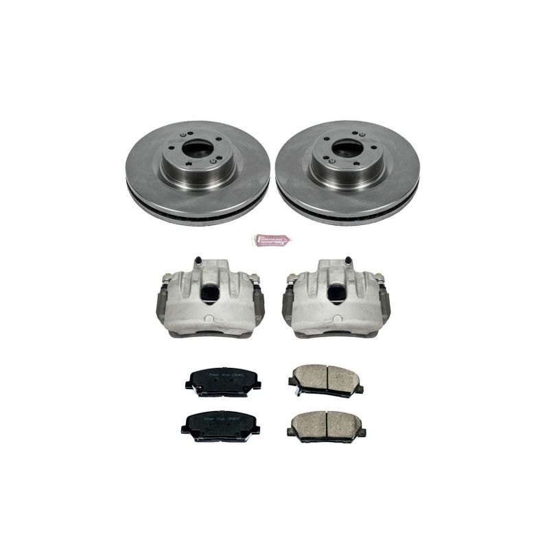 Hyundai Genesis Coupe Brake Kit - Front - PowerStop - Autospecialty Stock Replacement Rotors + Evolution Ceramic Pads + Non-Coated Replacement Calipers - `10-`16